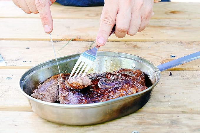 Mastiff Gears® 304 (18/8) Stainless Steel (FDA Compliant) USGI Type Mess Kit, Revived Plate Set, Army Mess Kit with Utensils & Pouch for Outdoor Camping Hiking Picnic BBQ Beach