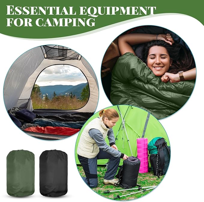 Macarrie 10 Pcs 0 Degree Camping Sleeping Bags Bulk for Adults Cold Weather 4 Season Warm Sleeping Bag with Compression Sack for Homeless Donation Shelter Emergency Hiking