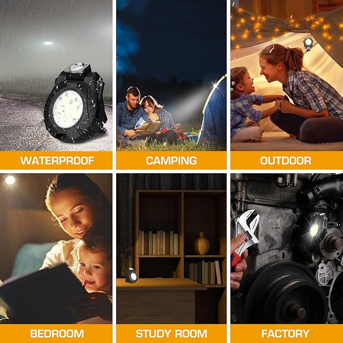 EverBrite Mini Hat Clip Light, Rechargeable Magnetic Keychain Work Light with Sensor Mode, 180° Rotatable Bracket, Bottle Opener, Clip Design - for Hiking, Camping, 6 Modes, Black