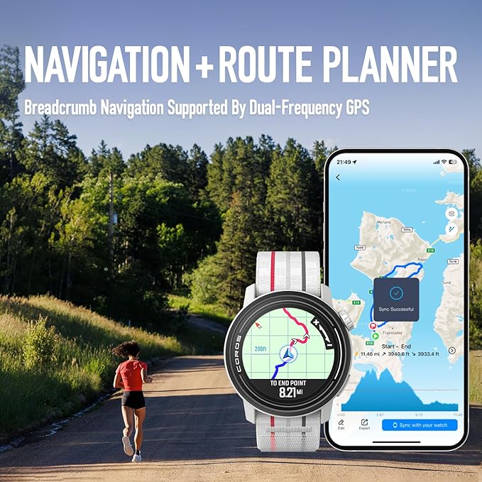 COROS PACE 3 GPS Sport Watch–Lightweight, Comfortable Running Watch, 17-Day Battery Life, Accurate GPS, Heart Rate Monitor, Navigation, Sleep Tracking, Training Plan, Run, Bike, and Ski-White Silicon