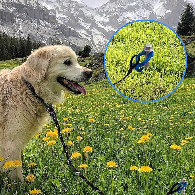 Homeon Wheels 12 Pcs Camping Ground Anchors Aluminum Screw Heavy Duty Metal Non-Rust Cast Tent Anchors for Securing Animals, Tent, Canopies, Sheds, Swing Sets, Car Ports, Trampoline