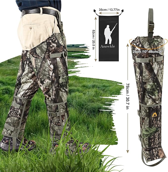 Snake Guard Chaps Waterproof Snake Chaps for Hunting Snake Bite Protection Gear Adjustable Size Snake Bite Protective Gaiters Anti-Snake Gaiters for Legs