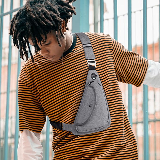 Peicees Sling Bag For Men Women Small Crossbody Backpack Shoulder Bag Man Purse Chest Bag For Hiking Travel