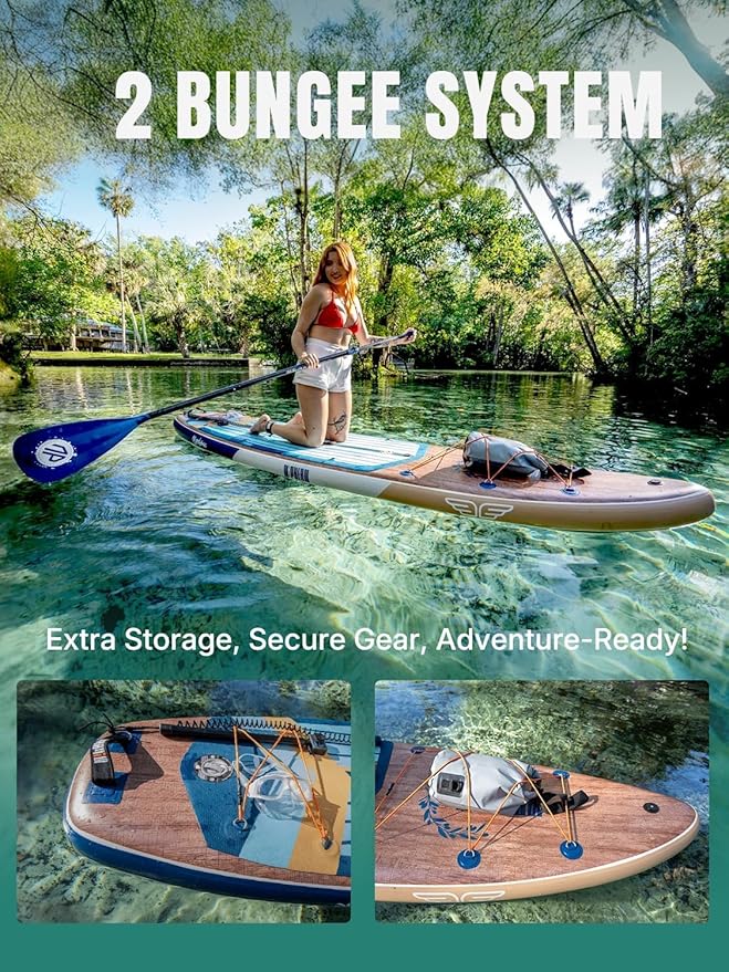 Niphean (Extra Large) Inflatable Paddle Board, SUP for 2+1 People/Family, Stand Up Paddle Board with (Beginner Friendly) StabilTrac Fin, Waterproof Phone Pouch, Paddle Boards for Adults, Gift Ideas