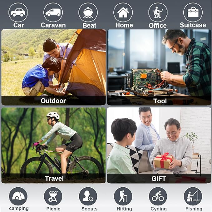 7 in 1 Pocket Knife Multitool,Stainless Steel Pocket Knife with Scissors,Bottle Opener,Can Opener,Corkscrew,Knife,Blade, Multi tool Pocket Knife for EDC Outdoor Camping, Fishing, Survival, Hiking