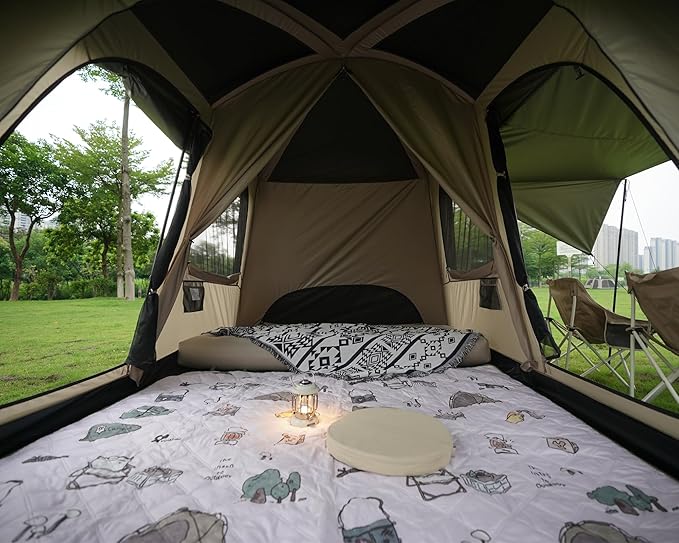 Vidalido 4-6 Person Camping Tent with 3 Door 2 Room Large Family Cabin Tents, Double Layer Waterproof Portable Glamping Tent, Big Tents for Outdoor Camping Hiking and Backpacking