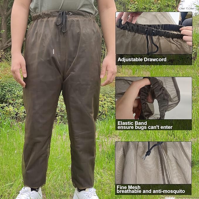 Aventik No-See-Um Mesh Mosquito Jacket Mosquito Pant for Outdoor, Multiple Sizes to Fit Everyone Stay Safe and Cool