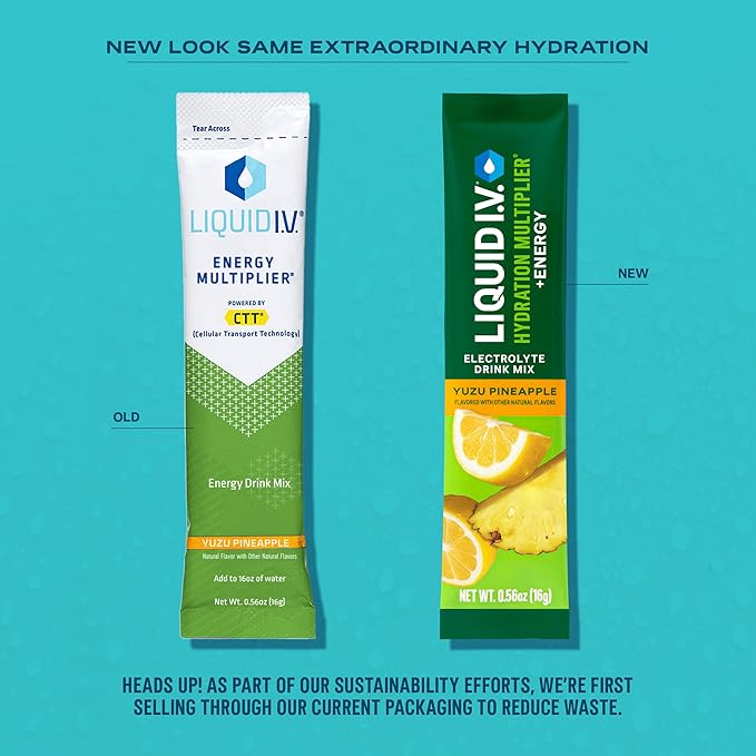 Liquid I.V.® Hydration Multiplier +Energy | Blackberry-Peach | Electrolyte Powder Drink Mix | 1 Pack (14 Servings)