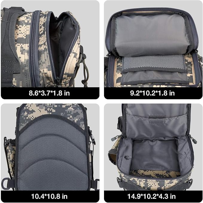 Piscifun Fishing Backpack with Rod Holder, Lightweight Sling Bag Storge Gear and Equipment