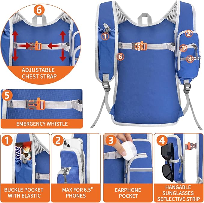 Seektop Small Hiking Backpack 12L to 15L Expandable Travel Packable Waterproof Daypack Lightweight Hiking Bag for Women Men