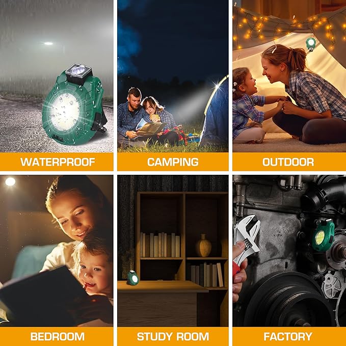 EverBrite 2 Pack COB Keychain Work Light, Mini Rechargeable Magnetic Keychain Light, Sensor Mode, Multifunctional Small Keychain Flashlights, Portable, Waterproof, for Camping, Hiking, 6 Modes, Green