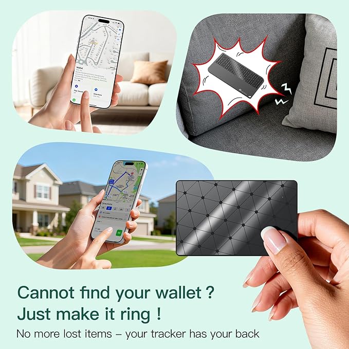 2026 MFi Certified Wallet Air Tracker Tag for New Year Stuffers for Men Gifts for Women, Smart Tag Work with Apple Find My Slim Tracking Card - White Elephant Gifts for Adults,100 Mouths Battery Life