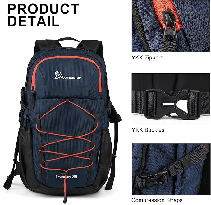 MOUNTAINTOP Hiking Backpack,25/30L Camping Backpack, Men Women Hiking Daypack Lightweight Travel Backpack for Climbing