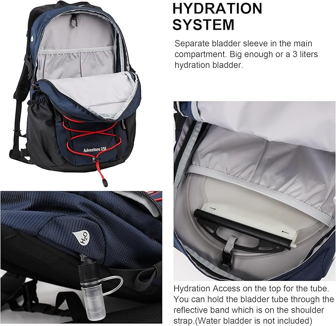 MOUNTAINTOP Hiking Backpack,25/30L Camping Backpack, Men Women Hiking Daypack Lightweight Travel Backpack for Climbing