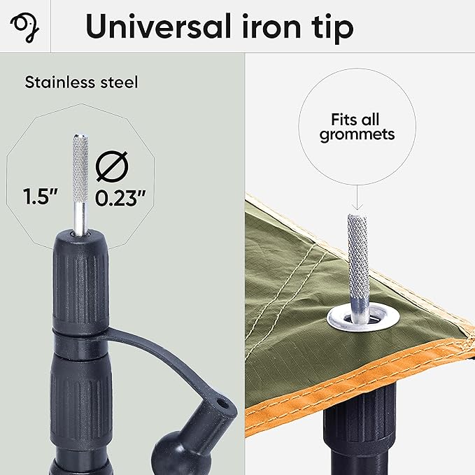 Green Elephant Camping Tarp Poles - Adjustable Aluminum Telescoping Tent Poles for Tarps, Canopy & Awning - Heavy Duty Collapsible Pole Set of 4 - Extends 8ft, Shrinks to 2ft - Caravan & Beach Shade