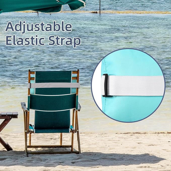 Chaise Lounge Head Pillow, 2 Pack Outdoor Lounge Chair Pillows with Adjustable Strap Longue Head Pillow Headrest Pillows for Patio Backyard Beach Pool Garden Recliner(Light Blue)