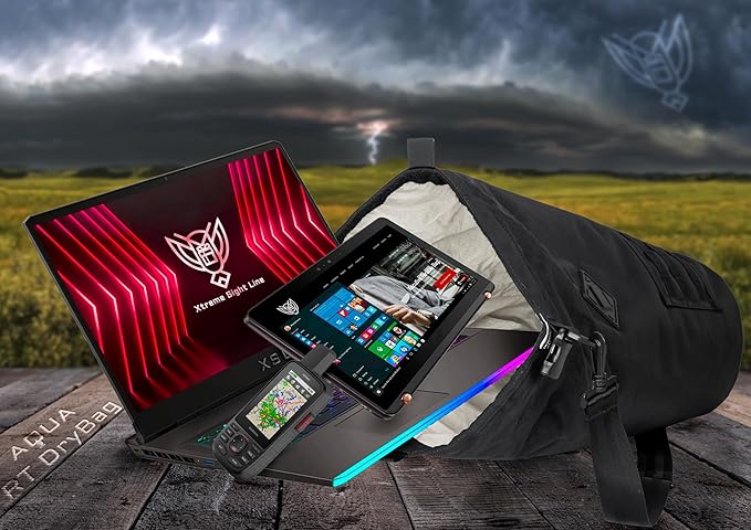 Xtreme Sight Line ~ AQUA RT Dry Bag~ Water-Proof Faraday Dry Bag for Laptops, Tablets, and Mid-Size Electronics ~ Small LITE Faraday Bag Combo ~ Coyote Brown