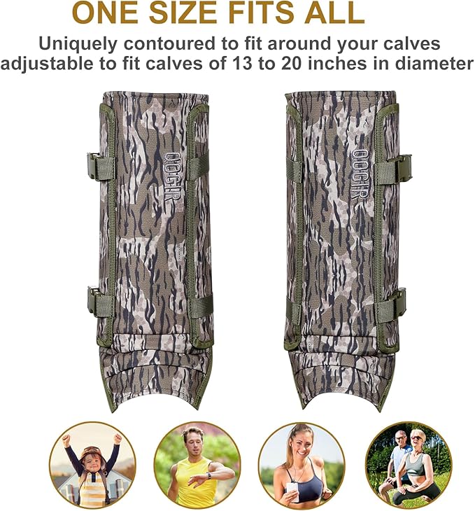 QOGIR Snake Gaiters 3 Pack: Durable Snake Guards for Hunting, Snake Gaiter Leggings for Men & Women, Snake Bite Protection for Lower Legs, Snake Proof Gaiters