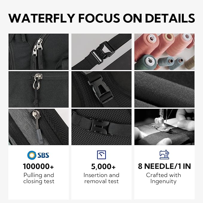 WATERFLY Fanny Pack for Women Men Water Resistant Small Waist Pouch Slim Belt Bag with 4 Pockets Lightweight Crossbody Chest Bag Fit All Phones, 11.02 x 2.1 x 4.3 inch,11.02 x 2.1 x 4.3 inch