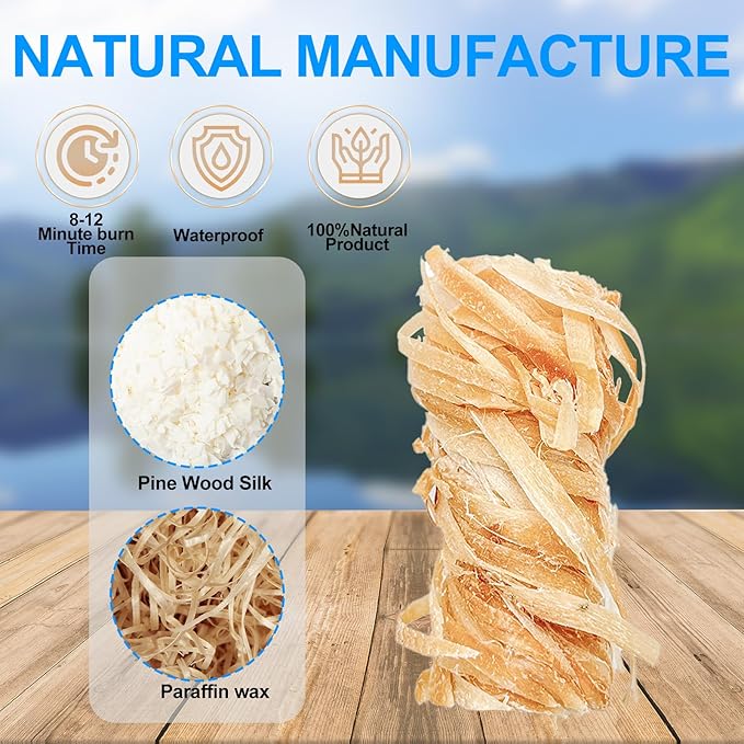 110 Pieces Fire Starter, Waterproof - Natural Fire Starters, for BBQ, Fireplace, Pizza Oven, Fire-Pit, Campfire, Camping Charcoal Starter, Quick Light Wood Charcoal Fire Starter