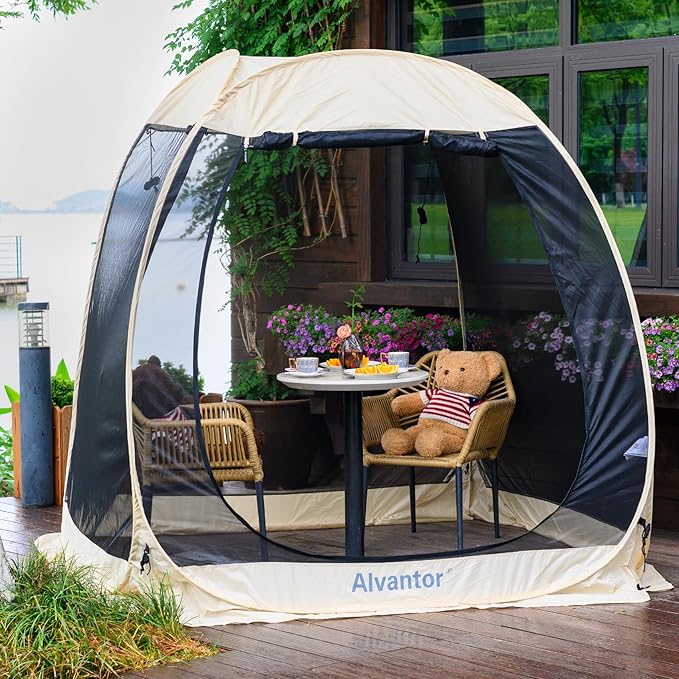 Alvantor Pop Up Screen Tent House Room Instant Outdoor Camping Canopy Sun Shelter Gazebo for Patio, Backyard & Deck, Privacy Tent(2-10 People, 8'x8' 10'x10' 12'x12')