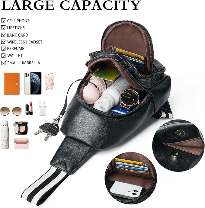Sling Bag Crossbody Bags for Women Small Cross Body Bag Fanny Packs Chest Sling Purse for Daily Travel Leisure Sport