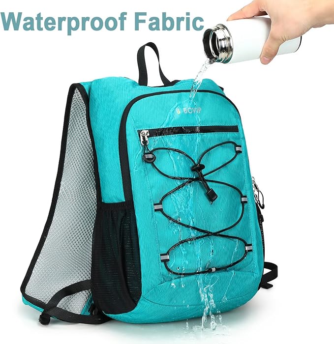 BOVIP Lightweight Hydration Back,15L Multipurpose Hiking Backpack with 1.5L Water Bladder ,Hydro Water Daypack for Cycling Hiking Rave for Men Women