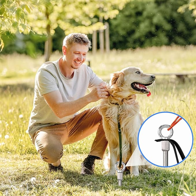 4 PCS Screw in Tent Stakes for Women Men Ground Anchors for Sand, Trampolines, Camping - Aluminium Heavy Duty Rust Prevention Pegs Spikes Drillable Threaded Anchor Stake - Silvery 14 inch