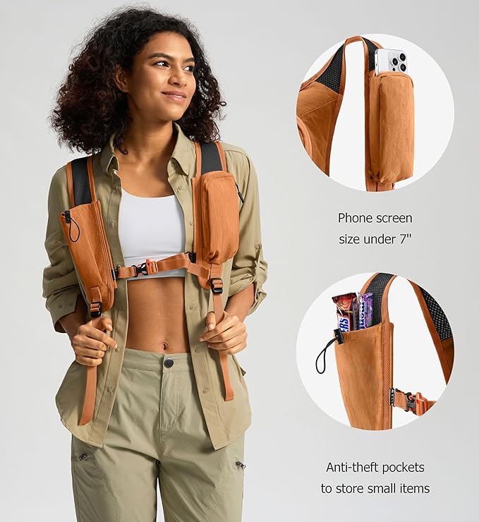 10L Small Hiking Backpack Travel Daypack Lightweight Packable Back Pack for Women Men(Orange)