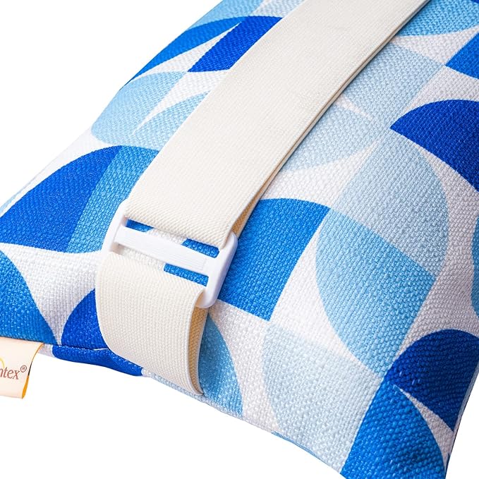 Patio Chairs Headrest Pillows,Outdoor Ledge Pool Lounge Chair Pillows with Insert Adjustable Elastic Stripe for Recliner Adirondack Head Neck Attachment, 2 Pack Size 11”*16” Blue