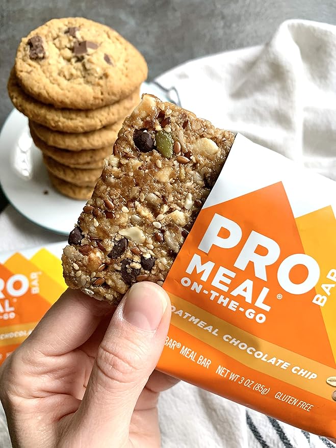 PROBAR - MEAL Bar, Oatmeal Chocolate Chip, Non-GMO, Gluten-Free, Healthy, Plant-Based, Whole-Food Ingredients, Natural Energy (12 Count)