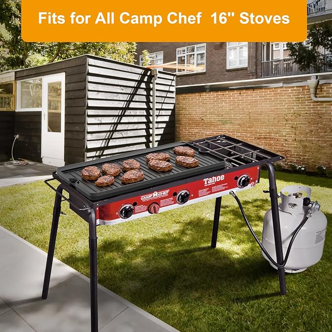 Reversible Pre-seasoned Cast Iron Griddle for Camp Chef TB90, TB90LW, TB90LWG, TB90LWG15, EX90LW, SPG90B, GB90D,Accessories for Camp Chef Professional Flat Top Griddle,16'' x 24''