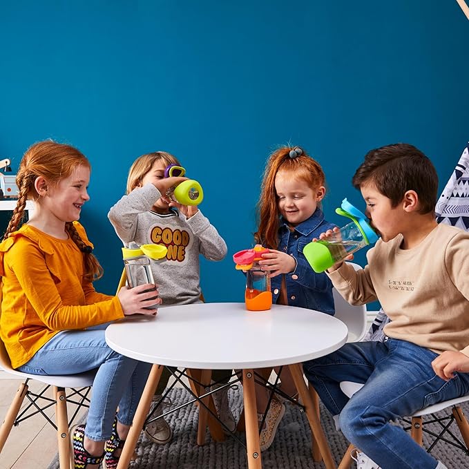 b.box 15 oz Sport Spout Kids Water Bottle for School, Sports, Travel, Daycare. Leakproof, Spill Proof, Dishwasher Safe. Easy Grip Triangle Shape, Durable Tritan Material. BPA Free.