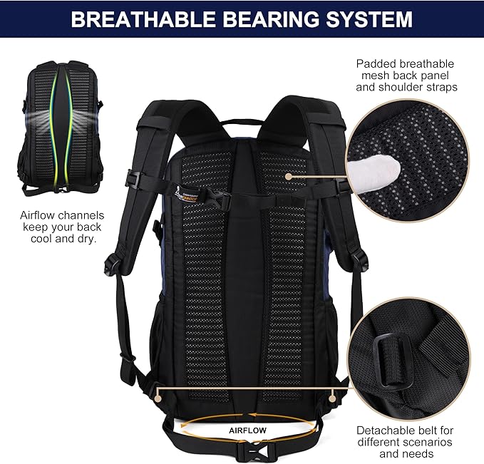 MOUNTAINTOP Hiking Backpack,25/30L Camping Backpack, Men Women Hiking Daypack Lightweight Travel Backpack for Climbing