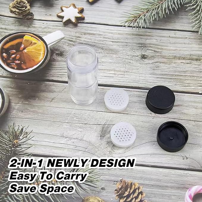 Sunmei Salt and Pepper Shakers Moisture Proof Set, 2-in-1 Portable Spice Shaker with Airtight Lid, Perfect for Camping Kitchen, Travel, Car Camping, RV, Outdoors, Backpack, BBQ Picnic, Lunch Boxes