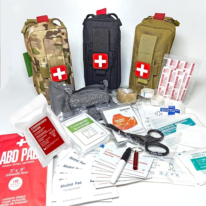 Med Kit Trauma Kit Bleeding Contral Pack, Emergency Survival First Aid Kits EMT IFAK Medical Kit for Severe Bleeding Control Military Camping and Hiking
