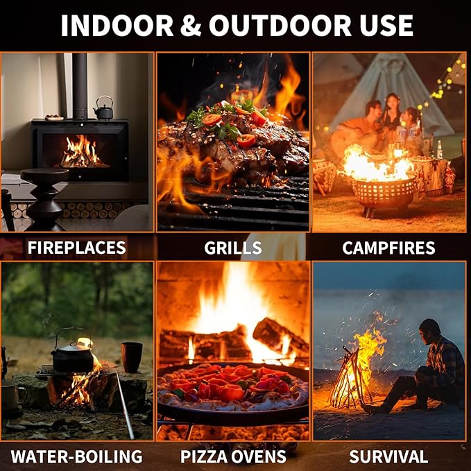 Fire Starter Sticks 65 pcs - Fire Starters for Campfire, Outdoor Fire Pit, Wood Stove, Logs Fireplaces, BBQ, Water Resistant & Odorless Firestarter - Camping Essentials