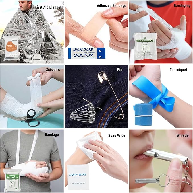 Survival First Aid Kit, MOLLE Medical Pouch Tactical First Aid Kit for Home, Car, Hiking, Travel, Camping, JungleGreen