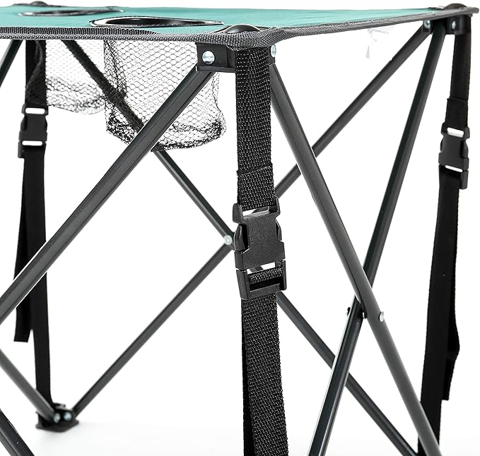 ARROWHEAD OUTDOOR 26” (66cm) Portable Camping Folding Table, 2 Cup Holders, Square, Carrying Case, Steel Frame, High-Grade 600D Canvas