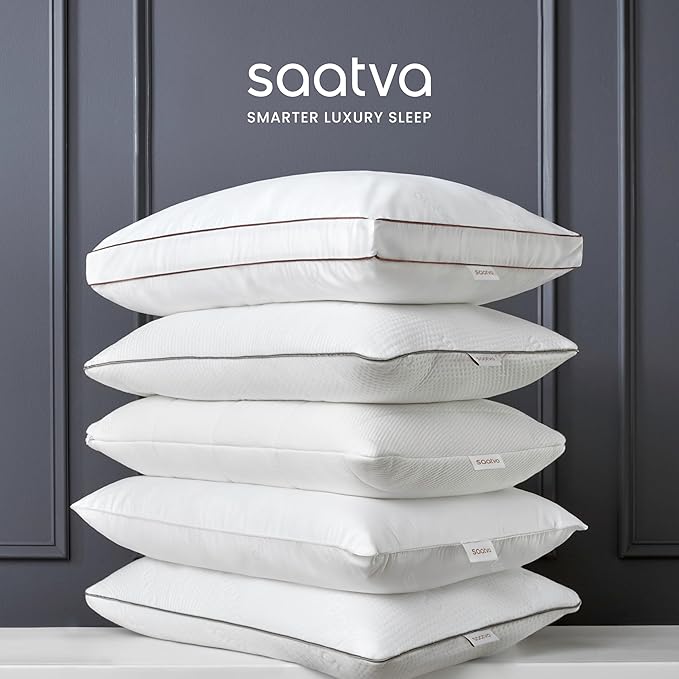 Saatva Latex Pillow - High Loft (6" - 7") - Hypoallergenic Pillow with Shredded Latex Core - Breathable - Machine Washable Organic Cotton Cover - King (34"x18") 1 Pack