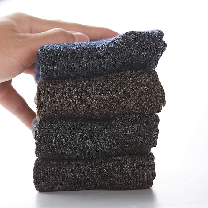 NinetoFiveLife Pack of 4 Womens Merino Wool Socks Winter Hiking Socks Knit Outdoor Recreation Warm Soft and Comfortable Size 5 to 9