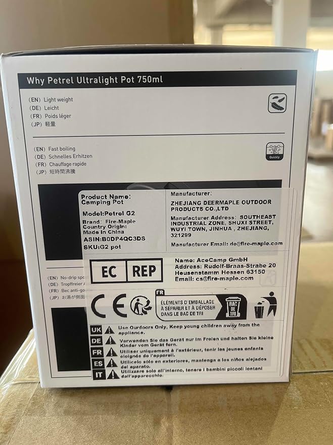 Fire-Maple Petrel Ultralight Pot- High Efficiency Aluminum Camping and Backpacking Pot with Heat-Proof Handle, Portable and Compact
