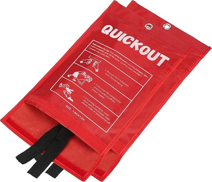 Fire Blanket, Fiberglass Survival Gear for Outdoor Situations, Emergency Retardant Blanket with Fire Suppression Properties, Easy to Use, Ideal for Home Safety and Survival Kits