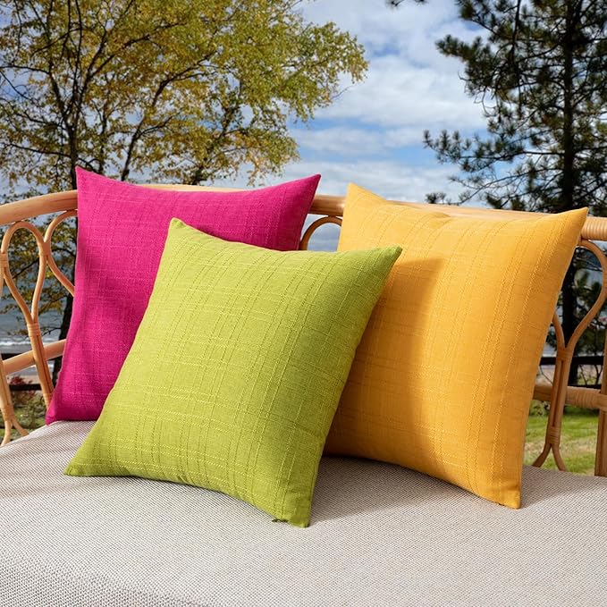 Kevin Textile Pack of 2 Outdoor Waterproof Pillow Covers Decorative Farmhouse Throw Pillow Covers Couch Pillow Covers Spring for Patio Tent Bed Sofa Living Room 12x20 Inch Sunflower Yellow