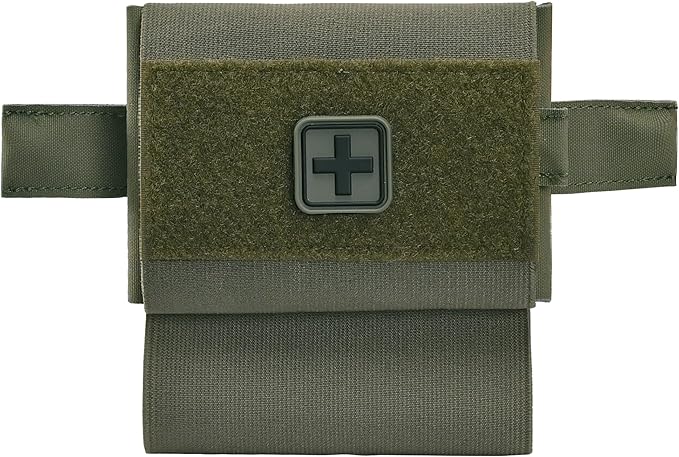 2-in-1 Micro Med Kit Med Pouch Tactical Mini First Aid Pouch Empty Small IFAK Pouch Compact Med Pouch EDC Bag with Tourniquet Holder |MOLLE Belt IFAK Micro Trauma Kit Pouch