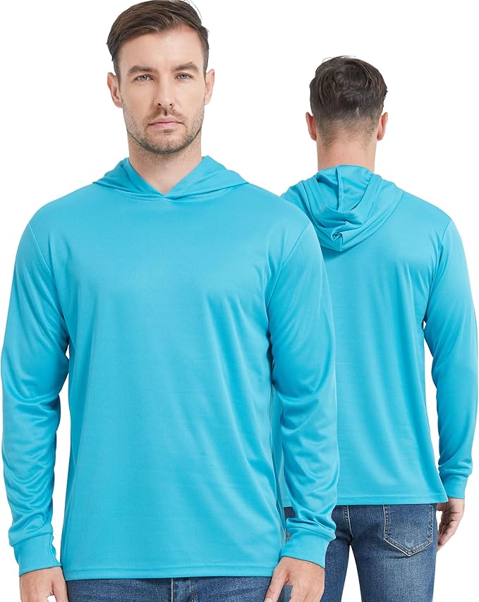 ProtectX High Visibility Sun Protection Lightweight Long Sleeve Hoodie, UPF 50+ Quick-Dry, SPF UV Shirt, Active Wear