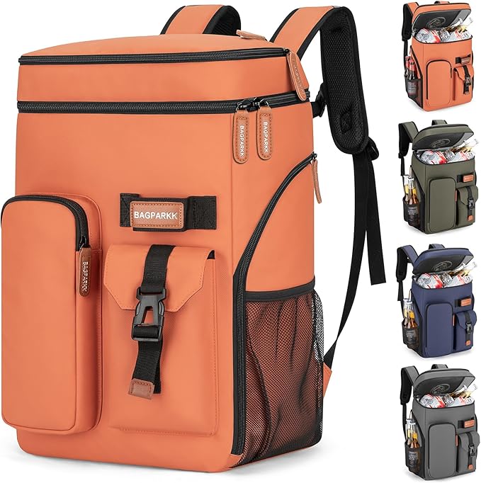 Insulated Cooler Backpack,33/45 Cans Multifunctional Double Deck Leakproof Cooler Bag with Sternum Strap,Large Capacity Lightweight Travel Camping Beach Backpack
