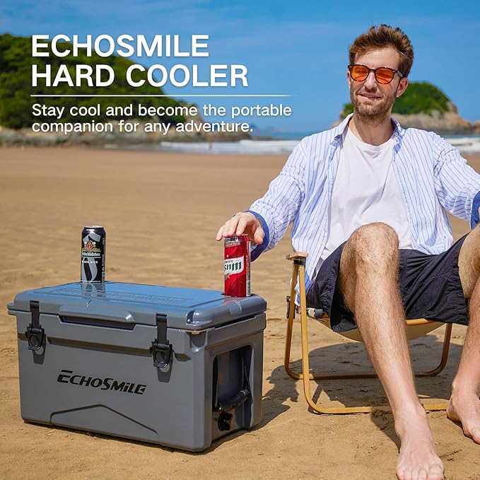 EchoSmile 25/30/35/40/60/75 Quart Rotomolded Cooler, Built to Stand up to The Rigors of The Journey