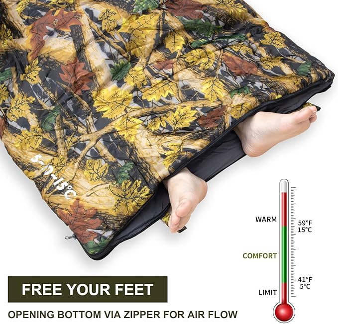 Night Cat Camping Sleeping Bag for Adults 3 Seasons Portable Lightweight Backpacking Hiking Traveling Indoor Outdoor Temperature 5-15℃ 2.6x6.3ft Switch to a Quilt or Blanket