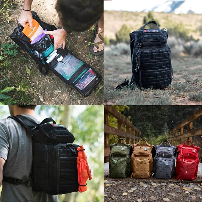 My Medic Recon Standard - HSA FSA First Aid Kit - 200+ First Aid and Survival Essentials, Supplies, & Must Have IFAK for Home, Car, Office or Business - Black